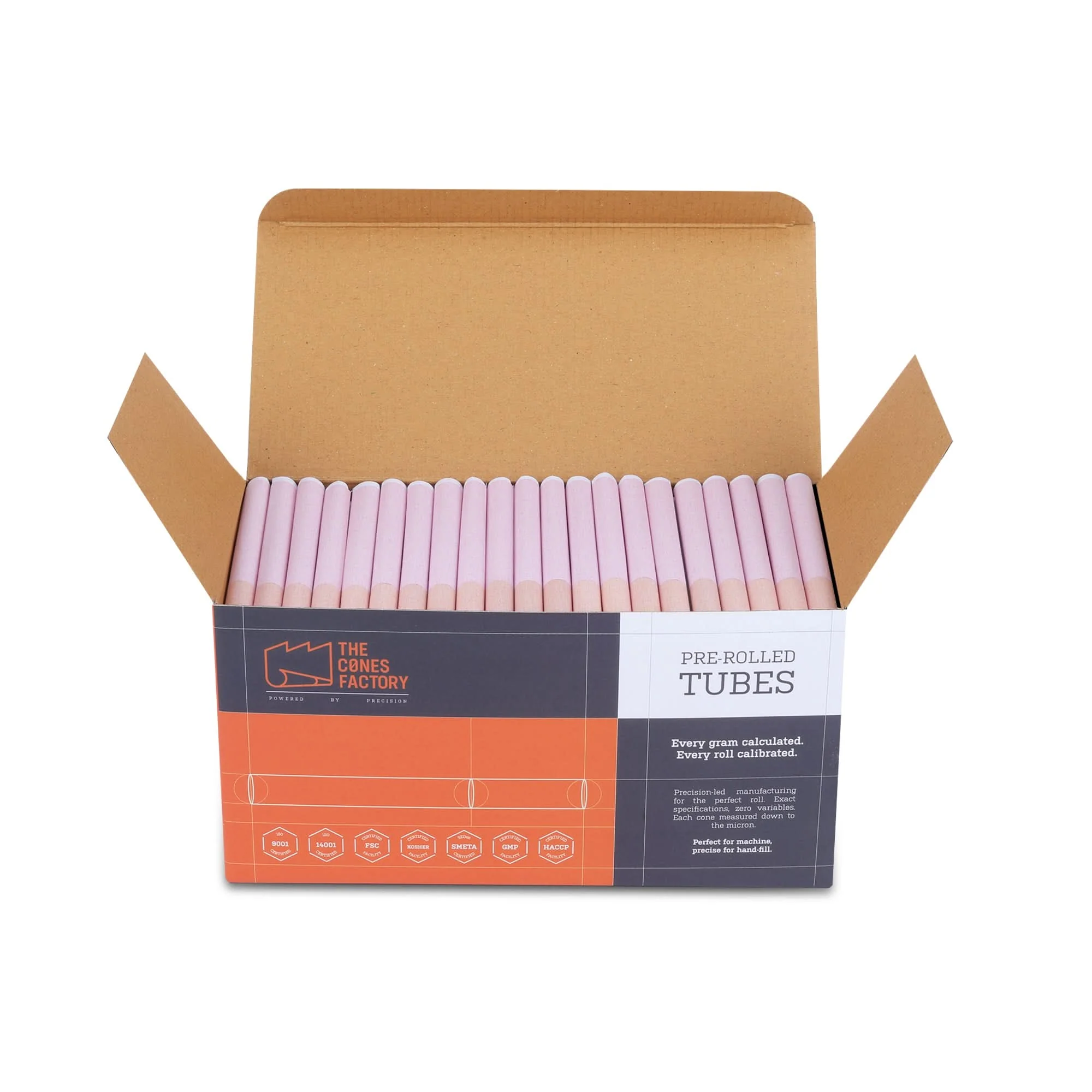 109mm King Size Pink Paper Wood Filter Pinched 9mm Dia Tubes