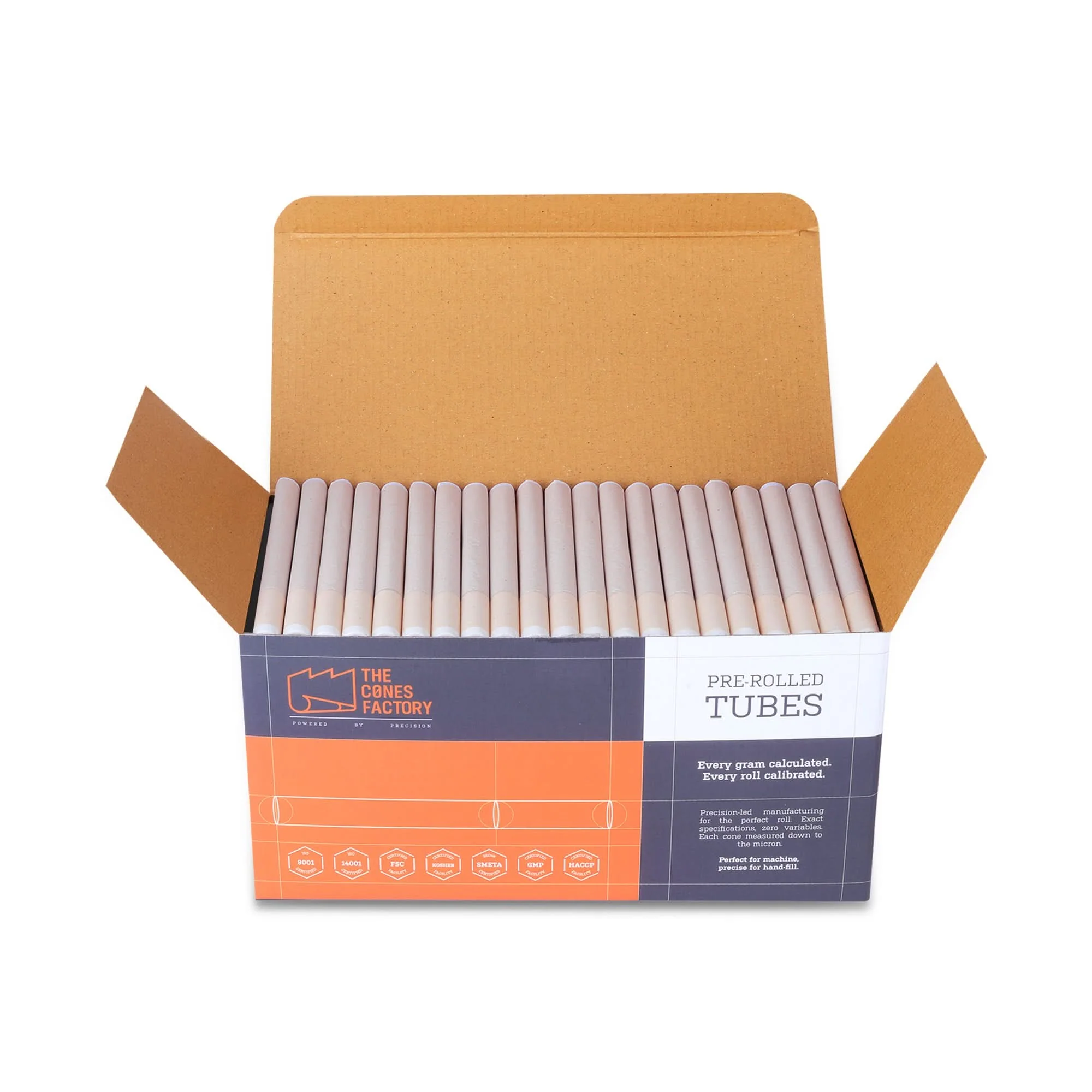 109mm King Size Unrefined Brown Paper Ceramic Filter 9mm Dia Tubes