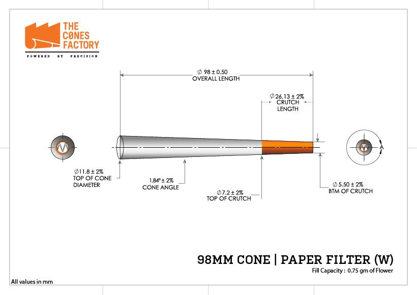 98mm Standard Unrefined Brown Paper MW Filter Cones - Image 4